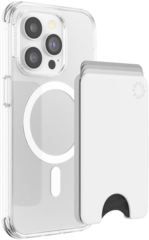PopSockets Phone Wallet for MagSafe with Grip- White