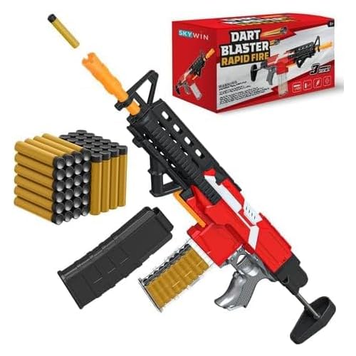 Skywin Electric Toy Shooting Kit - Automatic Game for Boys with Foam and Soft Bullets 100 Darts - Motorized Machine for Kids 1 Pack