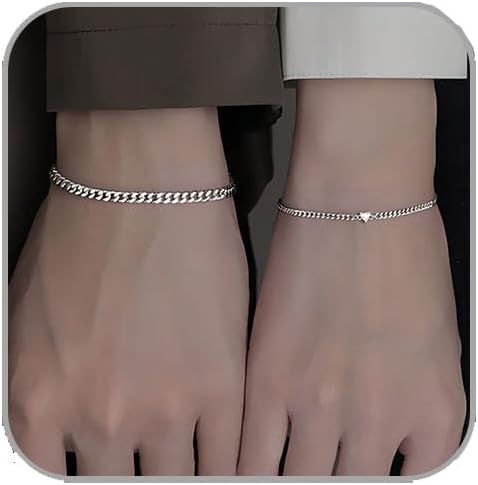 2 Pcs Matching Couple Bracelets for Women Men Charm Bracelets for Women Pinky Promise Friendship Bracelets Matching Bracelets for Couples Valentine's Day Gifts