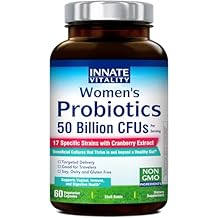Innate Vitality Probiotics for Women, 50 Billion CFUs, 17 Proven Strains, 60 Veggie Caps, Formulated with Prebiotics and Cranberry Extract,Non-GMO, Supports Vaginal, Digestive and Immune Health