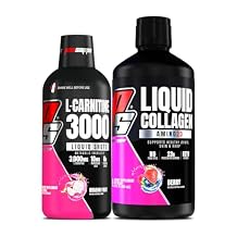 PROSUPPS L-Carnitine 3000 Stimulant Free Liquid Shots (Dragon Fruit) Amino23 Liquid Collagen Shots (Berry) Bundle