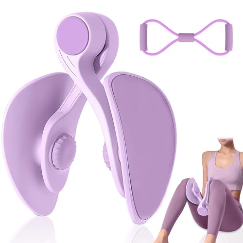 Kmise Thigh Master Thigh Exerciser,Pelvic Floor Muscle Trainer,Kegel Trainer for Postpartum Rehabilitation, ArmLegHipInner Thigh Exercise Workout Equipment for Women Come with 8-Shaped Tension Band