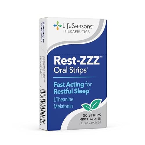 Rest-ZZZ Oral Strips - Powerful Sleep Support Supplement - Fall Asleep & Stay Asleep - Calms Nervous System - Naturally Ease Tension & Restlessness - Low Dose Melatonin GABA & Chamomile - 30 Servings