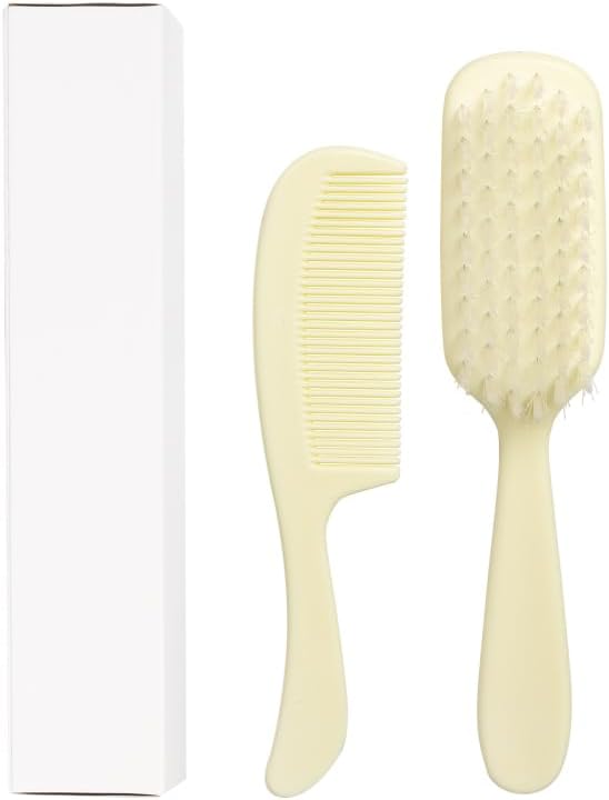 Dukal PCB2 DawnMist Baby Comb & Brush Set Ivory Gentle, Non-Scratch Grooming Tools with Soft Bristles for Newborns 1 Set