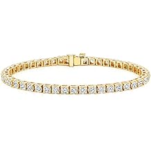 Diamond Wish 2 to 16.50 Carat Lab Grown Diamond Tennis Bracelet for Women in 14k White or Yellow Gold (H-I, SI1-SI2, cttw) 7 Inches Long