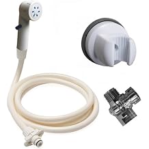 Rinse Ace Assisted Bather Shower Sprayer with Extra-Long Quick-Connect/Detachable Hose, White, 8-Foot
