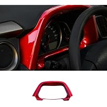 BOYUER for Toyota RAV4 2013-2018 ABS Instrument Frame Steering Wheel Panel Dashboard Cover Trim Sticker Car Interior Accessories Decoration Panel Moulding Trims (Red)