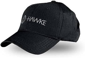 Hawke Sport Optics 99361 Uni-Sex Ripstop Cotton Baseball Cap, Black - One Size