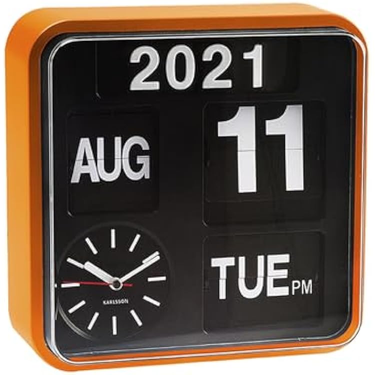 Karlsson, Wall Clock, Orange, 24.5x24,5x10cm