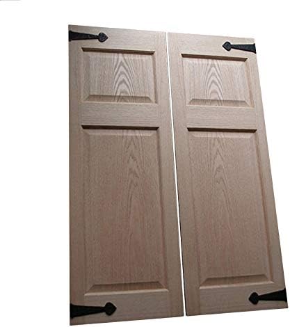 Cafe Doors by Cafe Doors Emporium (Prefit for 32" Finished Opening) Raised 4 Paneled Oak Customized with Hand Hammered Wrought Iron Accents - Saloon Swinging Western Swinging Bar Pub Solid Wood Door