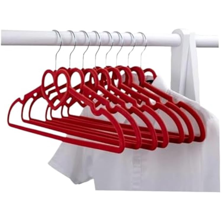 Clothes Hangers Hangers Suit Hangers 10 Piece Flocking Hangers Heart Shaped Non-Slip No Trace Clothes Pants Organizer Hanger Seamless Garment Hangers Coat Hangers, 4221cm, Red