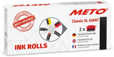 Meto Ink Roll for Meto Classic XL Giant Professional Hand Labelling Black (for 29 x 28 mm Labels) Pack of 2