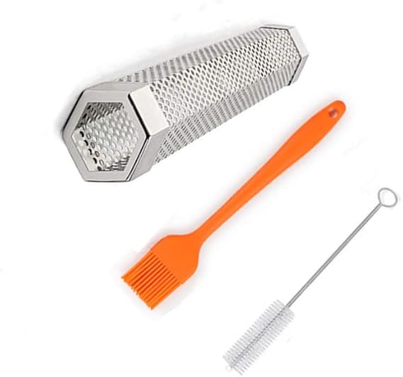 6 Inch Heavy Duty Stainless Steel Smoke Tube for Pellet, Gas, Electric & Charcoal Grills,Universal Pellet Smoker Tube Accessory for Hot/Cold Smoking Turkey, Salmon & More