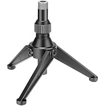 Neewer Foldable Iron Mini Desktop Microphone Tripod Stand, Adjustable Height 4.9-7.5 inches/12.5-19 centimeters for Lectures, Podcasts, Online Chat, Meeting, Screencasts and More (NW-050)