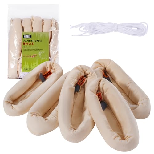 Elk Game Bags Hunting Meat Bag 5-Pack Reusable Rolled Heavy Duty Quarter Bags, Big Game Hunting Essentials for ElkCaribouMooseDeer, 48 x4, 28 x1