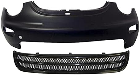Bundle FOR 1998 NEW BEETLE FRONT BUMPER COVER BLK GRILLE VALANCE SPOILER W/O FOG HOLE 3 VW1000134 VW1200128 VW1094110