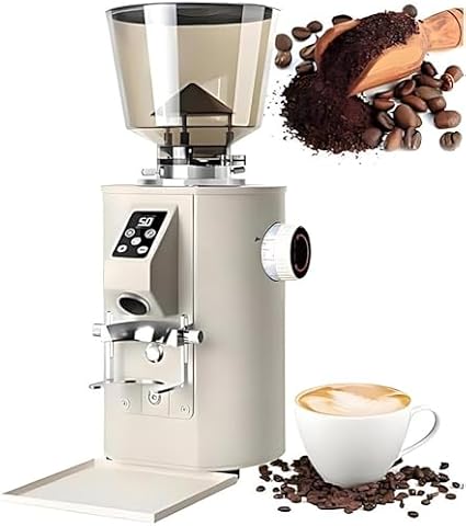 Electric Coffee Grinder, Commercial Coffee Flat Burr Grinder with 9 Precision Settings LED Display, 453g Large Capacity Hopper for Home Cafes