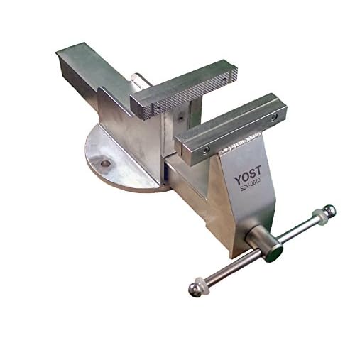 Yost Vises SSV-0610N Bench Vise | 6 Inch Jaw Width Heavy-Duty Utility Bench Vise | Secure Grip with Stationary Base | Made from 304 Stainless Steel | Ideally for Food, Beverages and Medical Industries