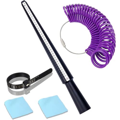 Ring Sizer Gauge Set, Finger Measurement Tools and Bonus Plastic Ring Sizer Belt,Jewelry Sizing Tools US 0-13 Standard for Women and Men