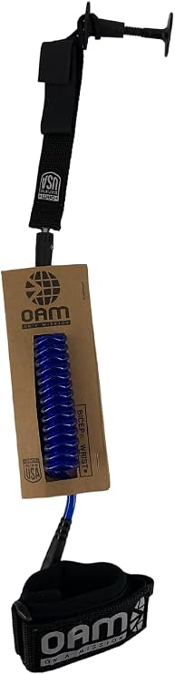 OAM Premium Bodyboard Wrist Leash - Made in The USA - Board Wrist Leash w/Key Pocket, Soft Cuff, Double Swivel, Detachable Rail Saver, Molded Stand Off, Pro Design