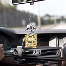Wowfeel Goat Sheep Car Hanging Ornament - Animal Decorative Charm for Rear View Mirror, Wall, Window - Brown, 3.3"x3.3"x3cm, Plastic, Unique Style - Thanksgiving, Christmas, Birthday