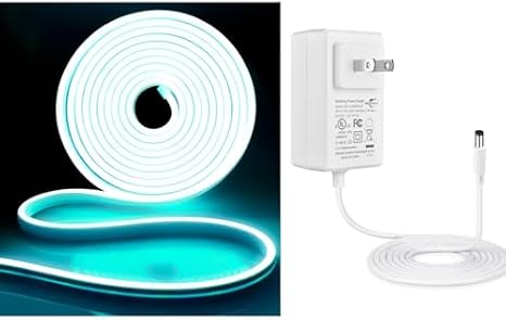 iNextStation Ice Blue Neon Led Strip Lights with 12V 3A Adapter