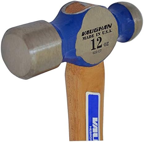 Vaughan 154-30 TC2012 Hickory Handle Ball Pein Hammer, 12-Ounce Head