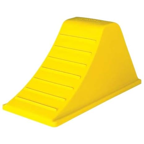 Checkers Industrial Safety Products AT3514-RP-Y All Terrain Chock with | Rubber Pad, 21" x 11.25" x 12.25", Yellow