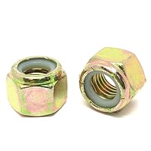 (8 Pieces) 1/2"-20 Grade 8 Hex Nylon Insert Lock Nuts Zinc Yellow