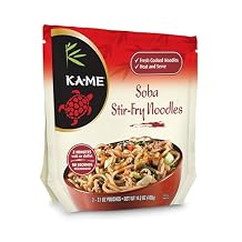 KA-ME Soba Stir-Fry Noodles Delicious Asian Ingredients & Flavors, No Preservatives, No MSG, Instant & Microwaveable, Perfect with Mushrooms, Tofu & Scallions, 14.2oz (2 x 7.1oz Pouches)