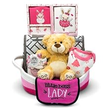 Welcome Home Precious Baby Gift Set | Newborn Baby Girl Gift Set with Baby Essentials | Gift for Expecting Moms and Gender Reveals | Baby Layette Set | Pink Baby Gift Basket | Nikkis Gift Baskets