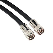 Amphenol CO-213NTYPEX2-010 Black RG213 Low Loss Coaxial Cable, Type N Male to Male, 10'