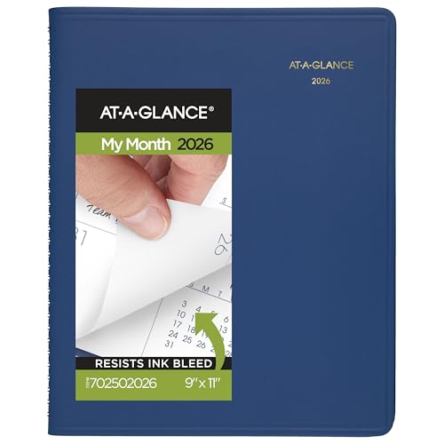 AT-A-GLANCE 2026 Planner, Monthly, 15-Month, 9 x 11, Large, Blue 702502026