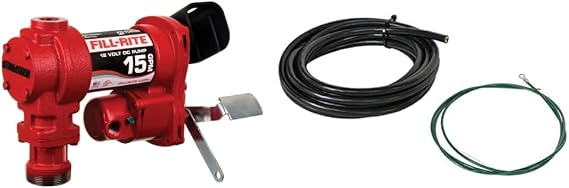 Fill-Rite FR1204H 12V 15 GPM Fuel Transfer Pump (Pump Only) & 1200R9067 Wire Battery Cable