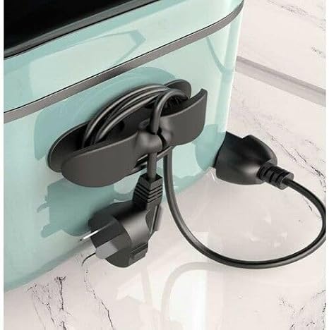 Yapışkanlı Kablo Sabitleyici Düzenleyici – 2’li Kablo Sarma Aparatı, Airfryer, Mikser, Kahve Makinesi ve Mutfak Aletleri İçin Kablo Toparlayıcı