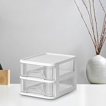 Plastic Multipurpose Small Drawer Desktop Storage Organization Unit for Home, Classrooms, Office Spaces, White