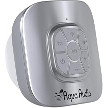 Shower Speaker Bluetooth Waterproof with Suction Cup - 10 Hours Playtime/Built-in Mic (Silver)