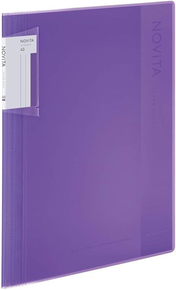 Kokuyo Novita , Expandable File Clear Book, Display Book, Presentation Binder with Plastic Sleeves 40-Pocket Bound, Presentation Book Art Portfolio Folder, A4-S, Purple, Japan Import (RA-NV40V)