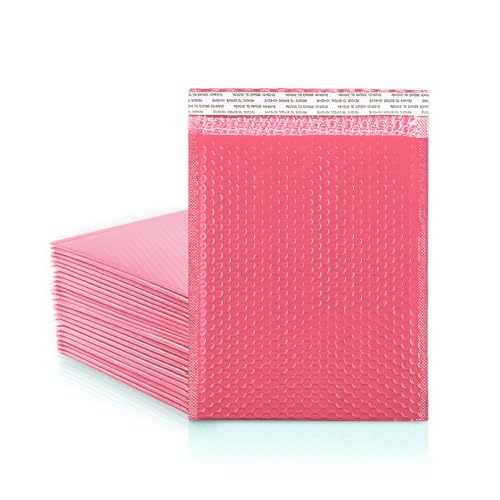 Koja 5 X 8.6 Padded Bubble Mailers. Quality Mailing and Shipping Envelopes and Bags with 5 X 7 Usable Size. Extra-thick Padding. Fast and Easy Self-seal Envelope 50-Pack. Pink