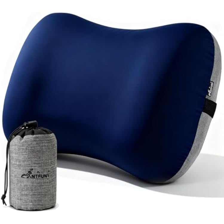 Inflatable Neck Pillow for Travel Camp Beach Small Compact Backpacking Essentials Hiking Gear Rv Car Travel Trailer Lake Day Roadtrip Road Trip Motorhome Glamping Overlanding Deployment Accessories