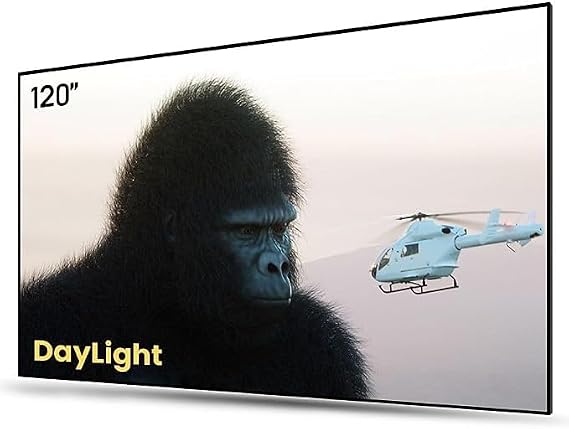 AWOL VISION 120" UST Projector Screen for Bright Day Light Using, 85% Ambient Light Rejecting (ALR) Fresnel Projector Screen for Ultra Short Throw Projector, Fixed Frame, Active 3D, HDR -D120