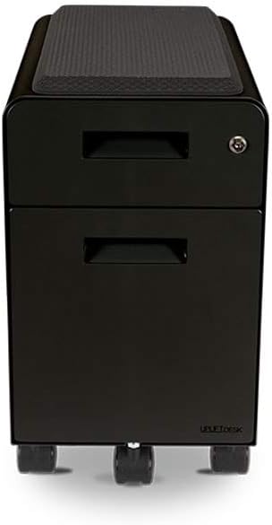 UPLIFT DESK Narrow 2-Drawer File Cabinet with Seat, Rolling (Black)