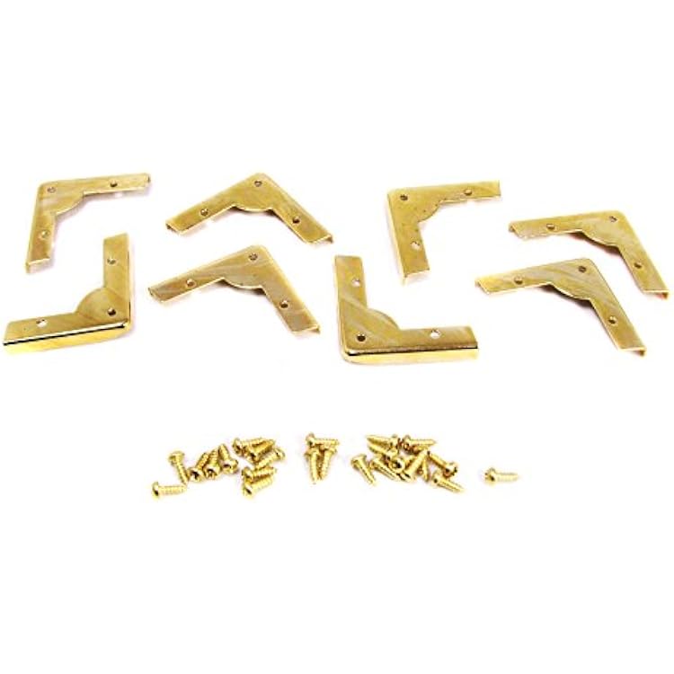 C. B. Gitty 8pc. Decorative Low-Profile Brass Box Corners with 24 Mounting Screws