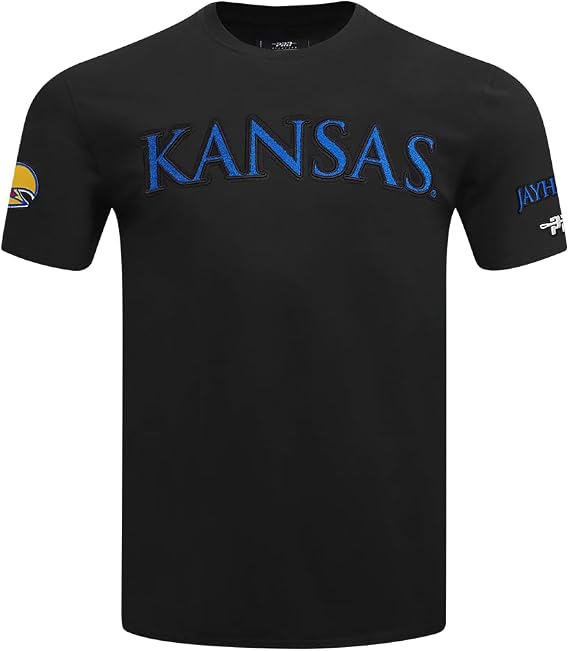 Pro Standard Mens University of Kansas Classic Chenille Short Sleeve Tee Black M