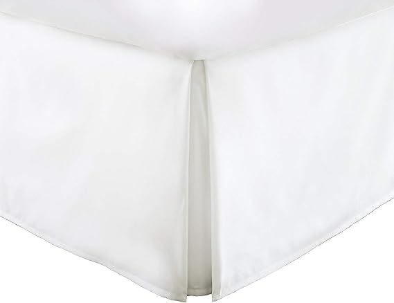 Bed Skirt King Size 18 inch Drop Split Corner Premium 650 Thread Count 100% Egyptian Cotton Tailored Fit King Size Bed Skirt Easy to Wash & Fade Resistance (White,King 76x80 Size 18 Inch Drop)