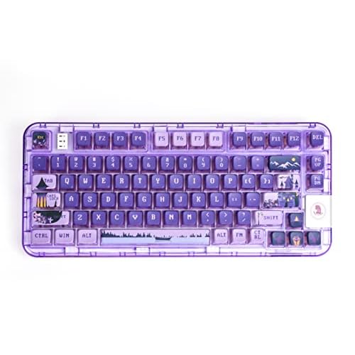 EPOMAKER CK75 75% Transparent Gasket Hot Swap RGB Bluetooth2.4Ghz WirelessType-C Wired Gaming Keyboard with KSA Profile PBT Keycaps, Compatible with WinMacAndroidPurple,Clove Switch...