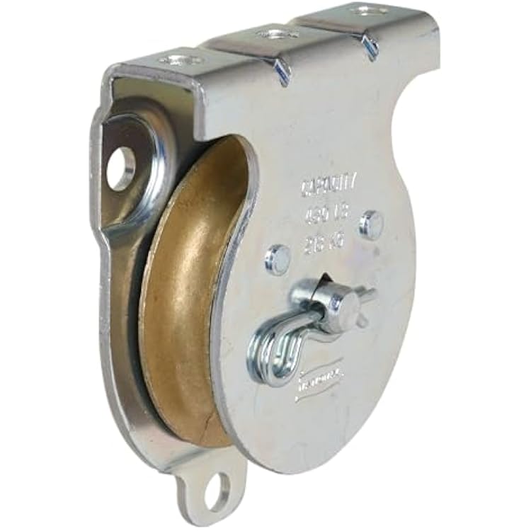 National Hardware N233-254 Wall Mount Ceiling Mount Single Pulley System Zinc Plated 2 in Heavy Duty Rope Pulley Block 480 lbs Safe Working Load for Lifting Indoor Outdoor