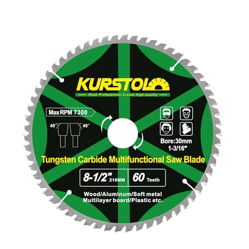 Wood Circular Saw Blade - 8-12 Inch TCT Cutting Blade 60T Tungsten Carbide Tipped Blade Arbor 30mm for Wood, Laminates, Aluminum, Copper, Non-Ferrous Metals, Plastic