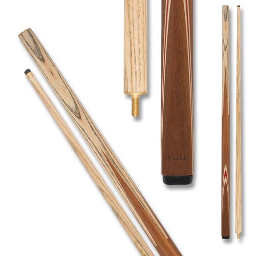 Elite Eite ELSNK03 Snooker Pool Cue - Ash Wood, Acacia Wood with White and Red Veneers