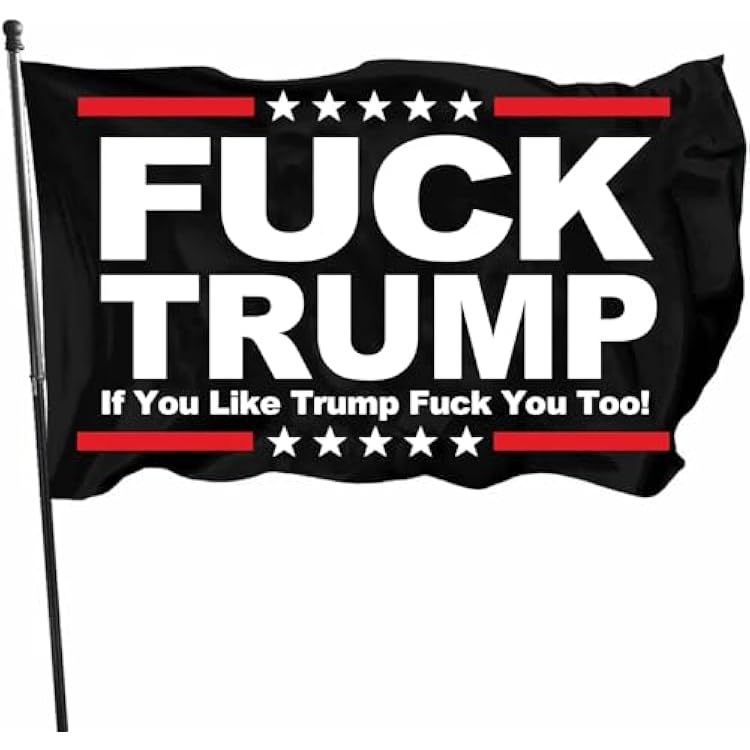 Doncida Fuck Trump Flag 3x5 Foot - Anti Trump Flag with Bright Vivid Colors, Double Stitched Edges & Durable Brass Grommets - Perfect for Indoor and Outdoor